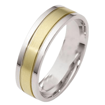 Two Tone Gold Mens Wedding Rings