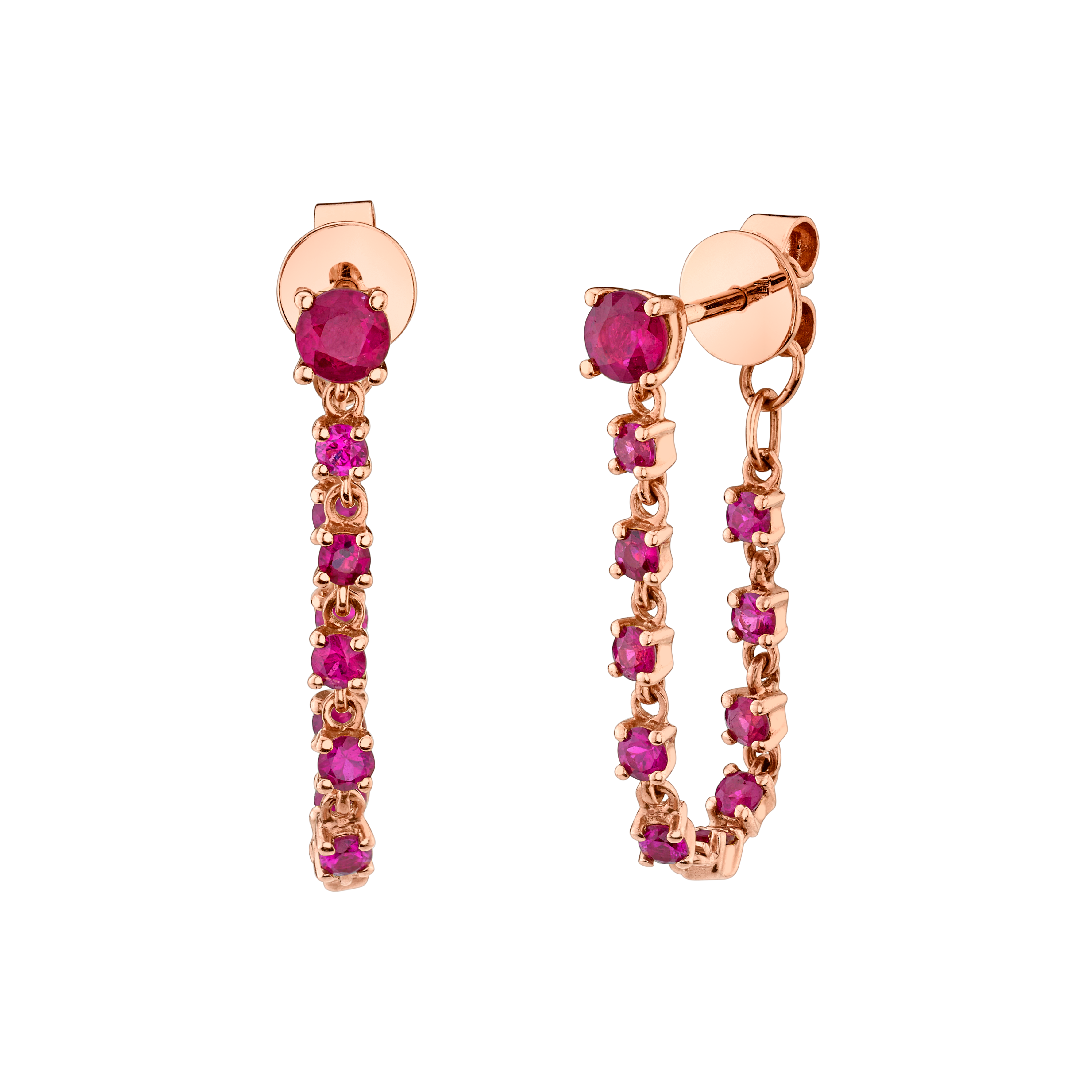 RUBY LONG LOOP EARRINGS