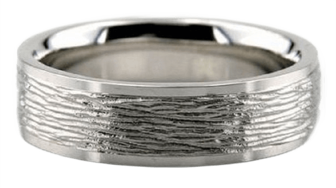 14K White Gold Mens Wedding Bands