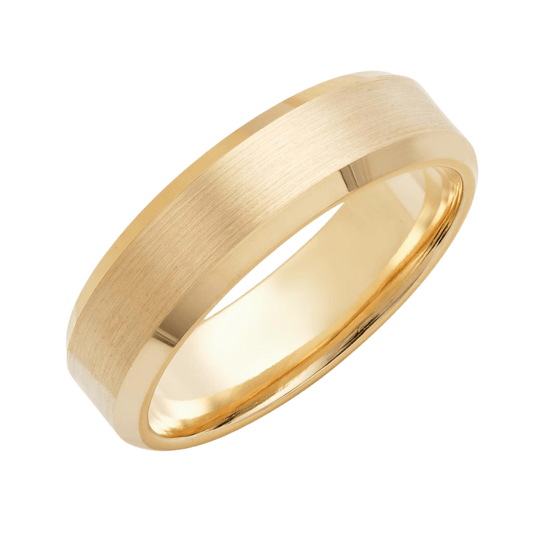 14K Yellow Gold Mens Wedding Bands