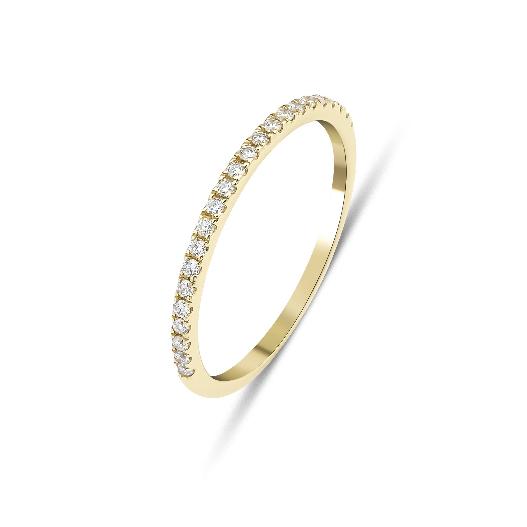 14K Gold Half Eternity Diamond Wedding Ring