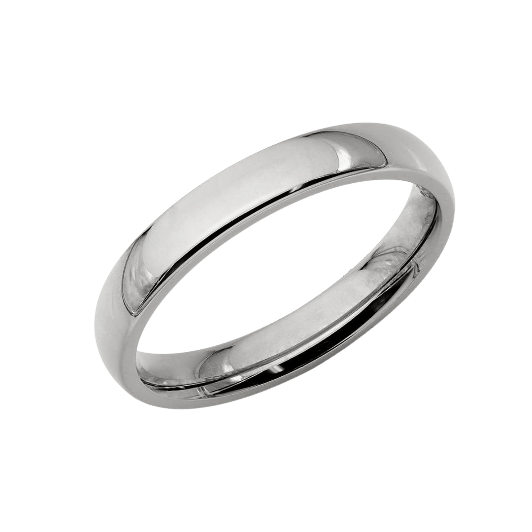3mm 14K Gold Plain Dome Mens and Womens Wedding Bands