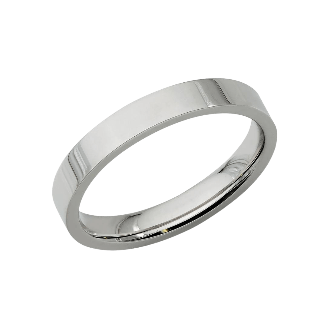 3mm Flat Platinum Wedding Bands