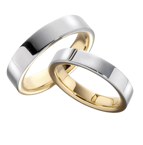 5mm 10K 14K 18K White and Yellow Gold His and Hers Wedding Bands