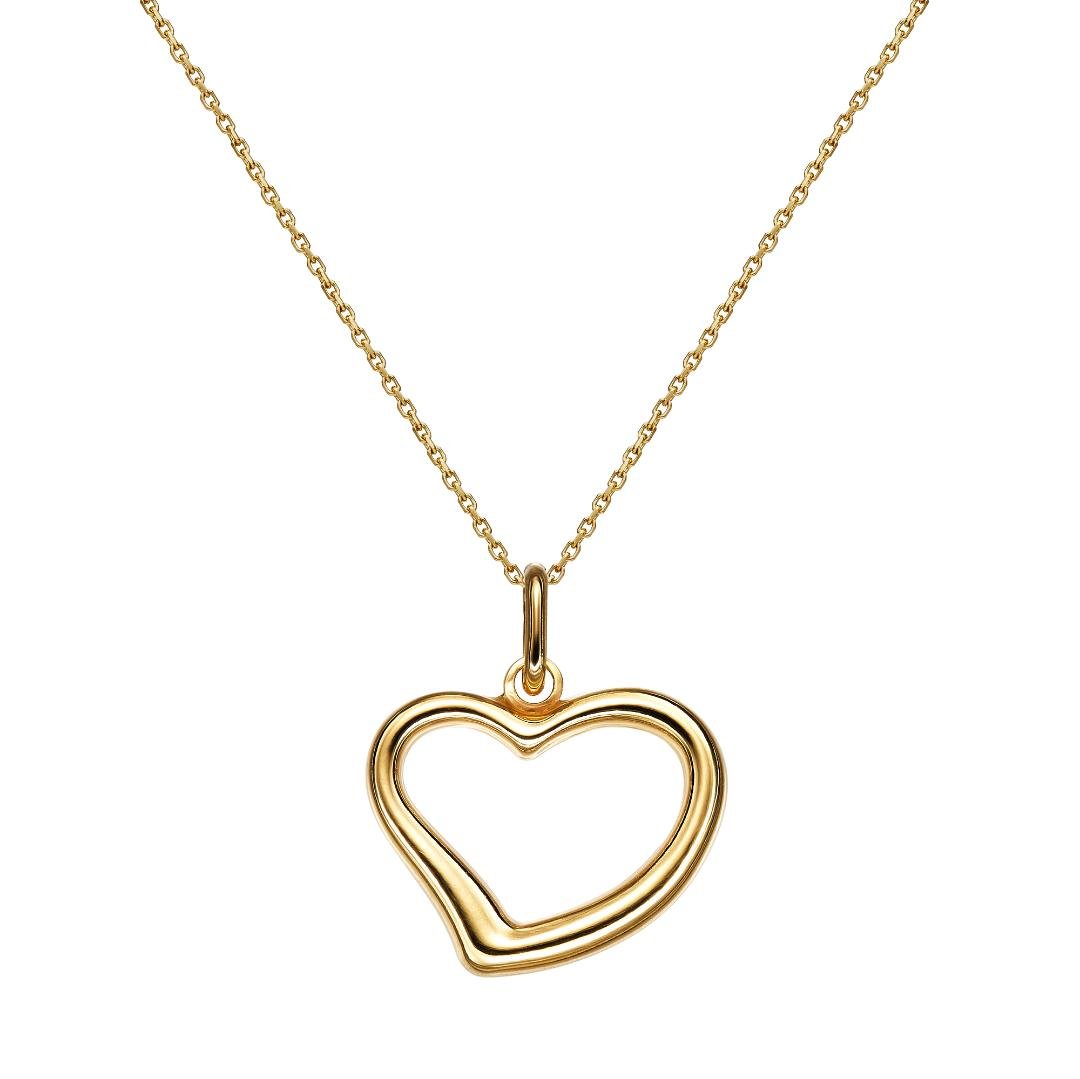 14K Yellow Gold Heart Pendant or Necklace