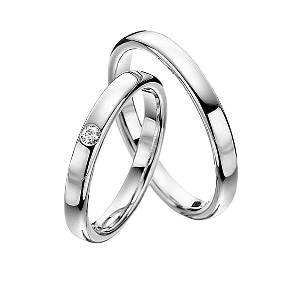 10K 14K 18K White  His and Hers Wedding Bands