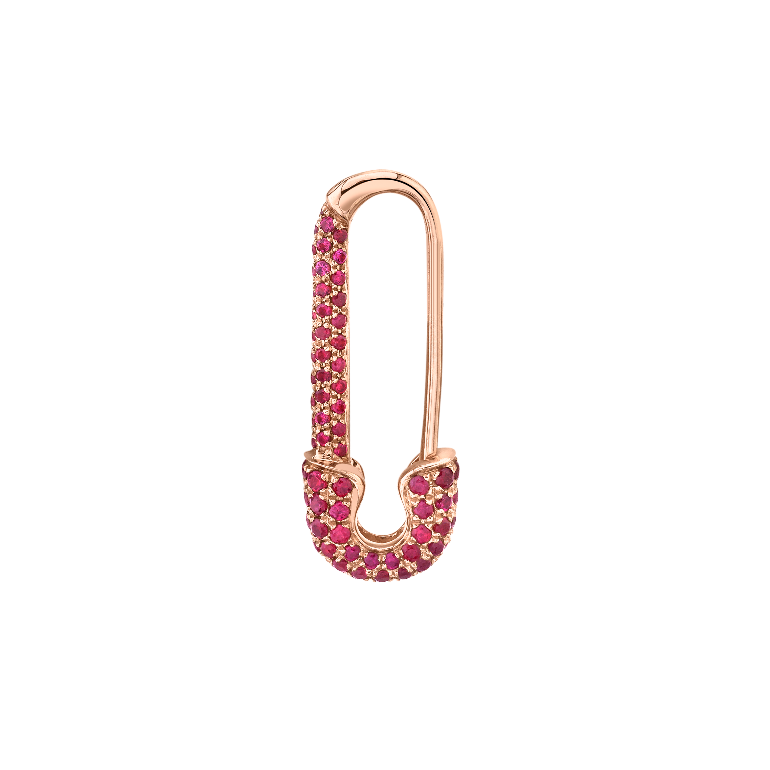 MINI RUBY SAFETY PIN EARRING