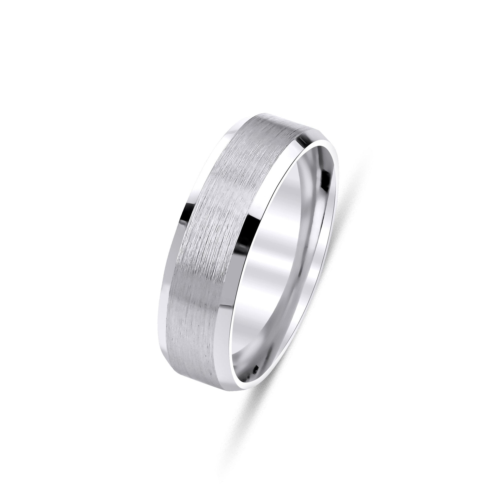 Beveled Edge Mens Wedding Band