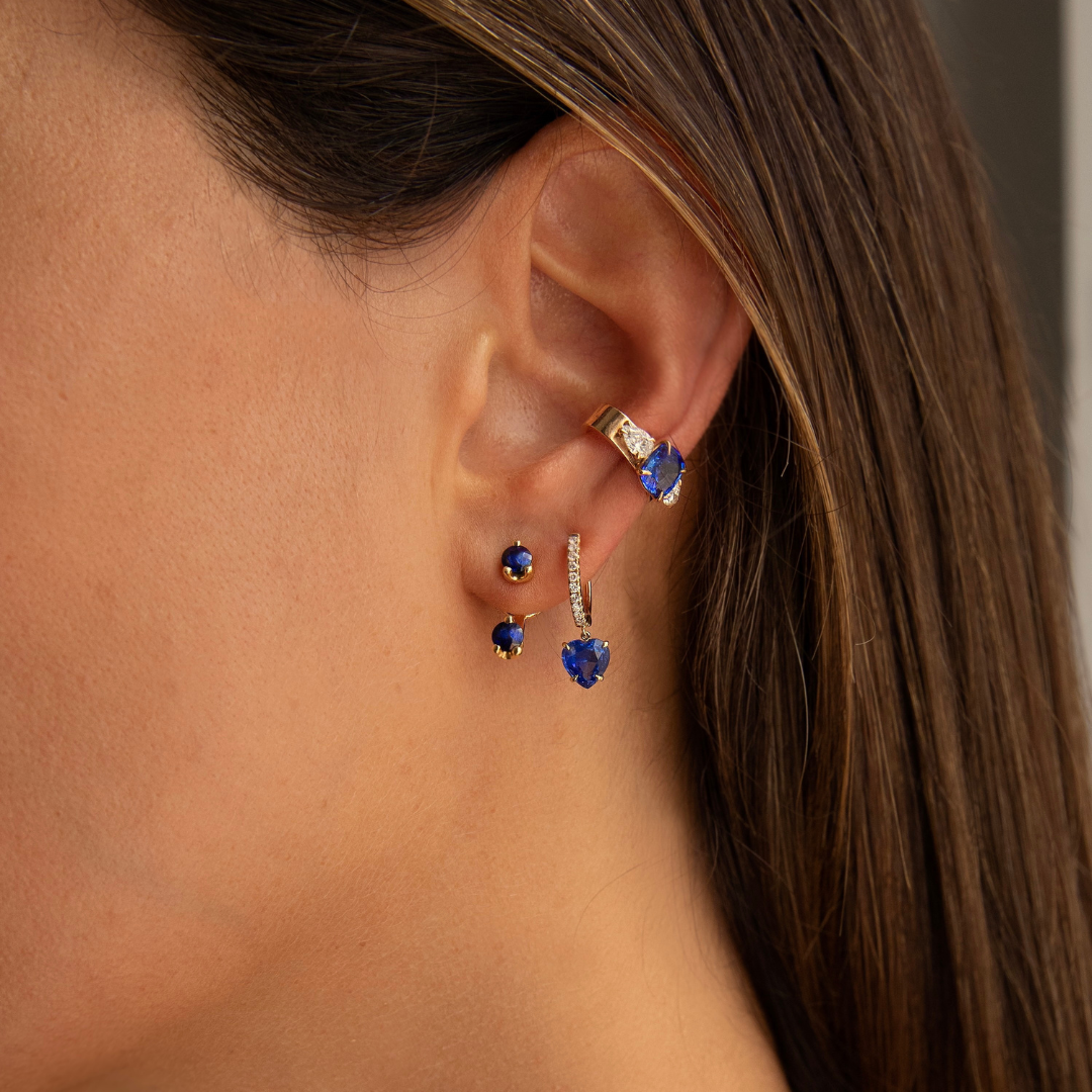 CLASSIC BLUE SAPPHIRE ORBIT EARRING 3 CLASSIC BLUE SAPPHIRE ORBIT EARRING