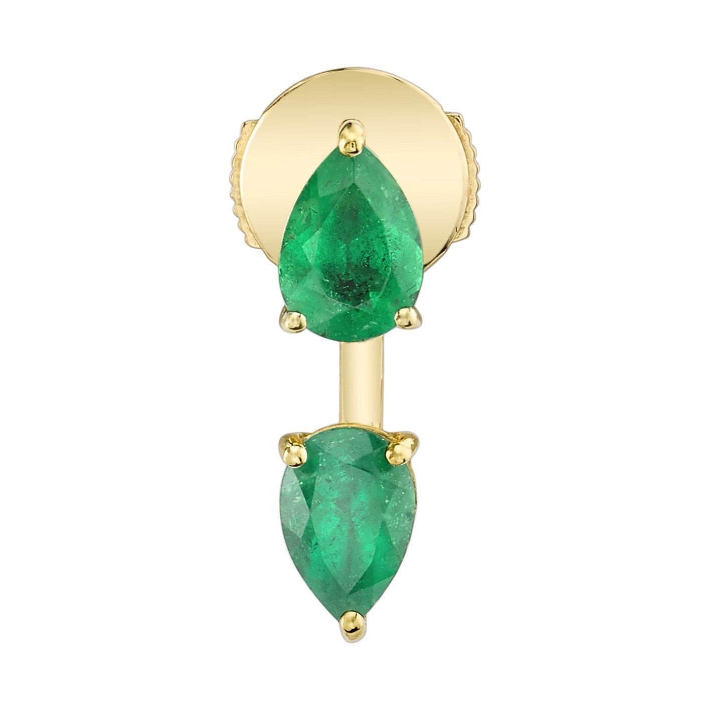 LARGE PEAR EMERALD ORBIT EARRING