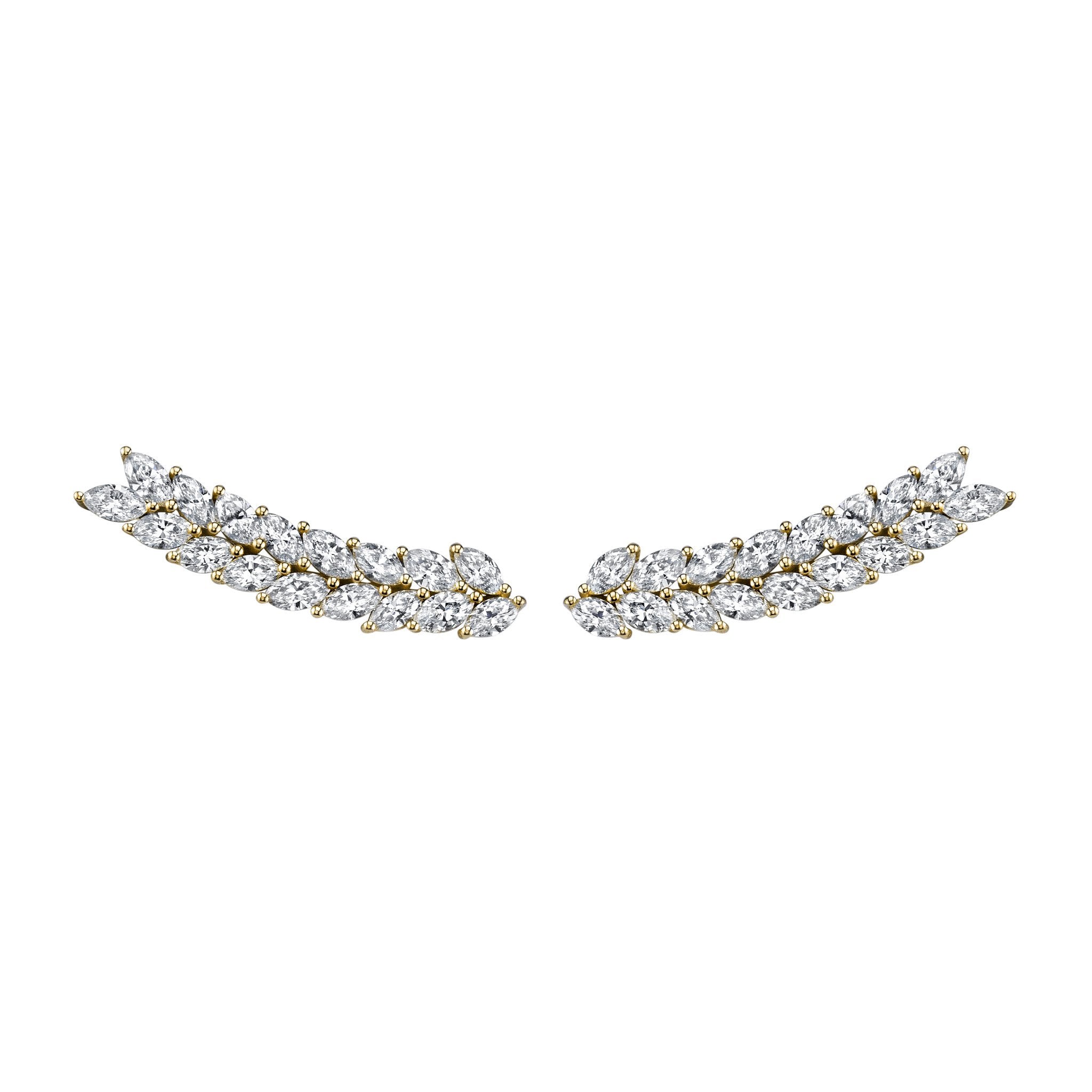 DOUBLE ROW MARQUISE DIAMOND FLOATING EARRINGS