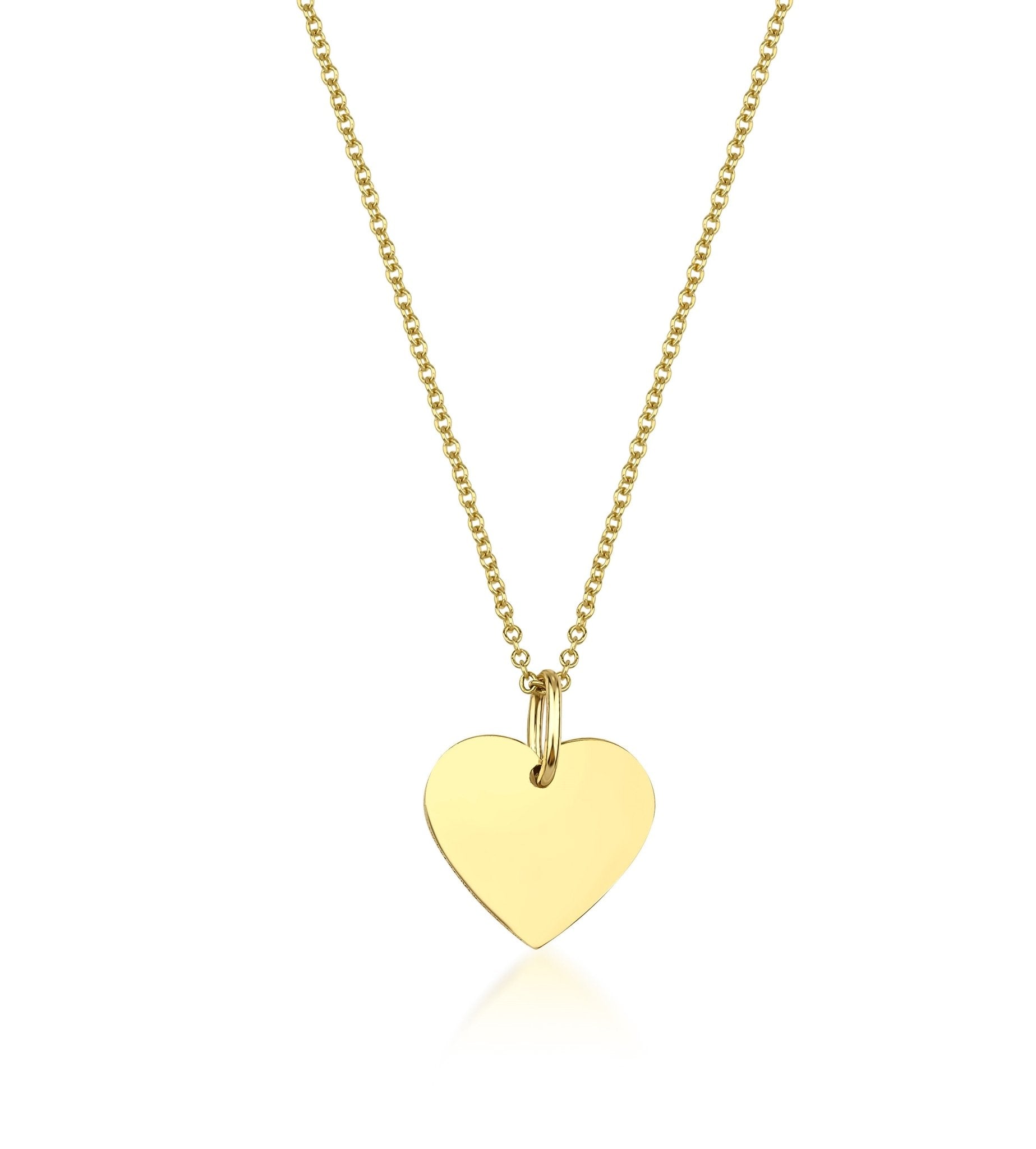 14K Solid Yellow Gold Heart Necklace 3 14K Solid Yellow Gold Heart Necklace