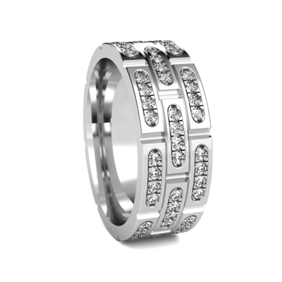 Rolex Style Handmade Diamond Wedding Band
