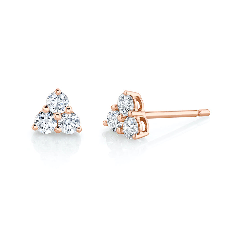 MEDIUM TRILLION DIAMOND STUDS 3 MEDIUM TRILLION DIAMOND STUDS