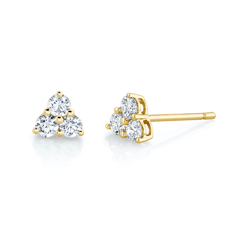 MEDIUM TRILLION DIAMOND STUDS 4 MEDIUM TRILLION DIAMOND STUDS