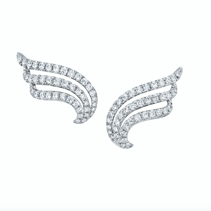 LARGE DIAMOND WAVE EARRINGS