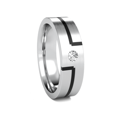 14K Solid White Gold Diamond Wedding Band