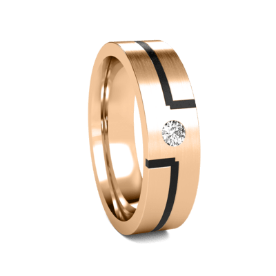 14K Solid Rose Gold Diamond Wedding Band