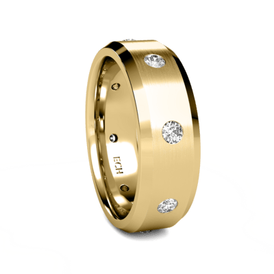 Beveled Edge Mens Diamond Wedding Band