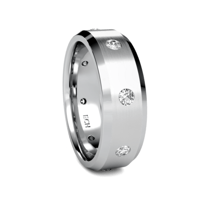 Beveled Edge Mens Diamond Wedding Band 3 Beveled Edge Mens Diamond Wedding Band