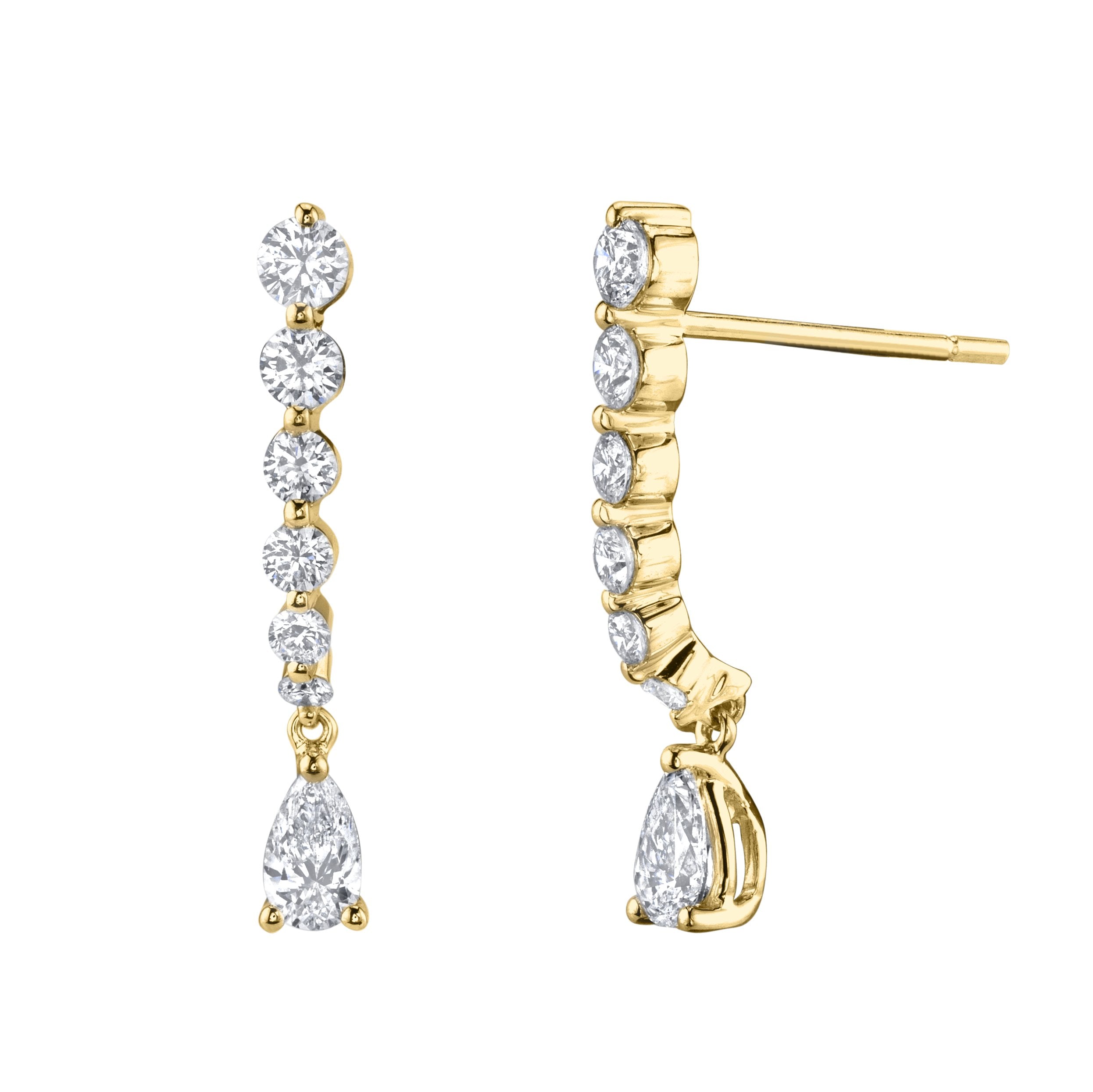 SHORT DIAMOND CASCADE WITH PEAR DIAMOND DROP