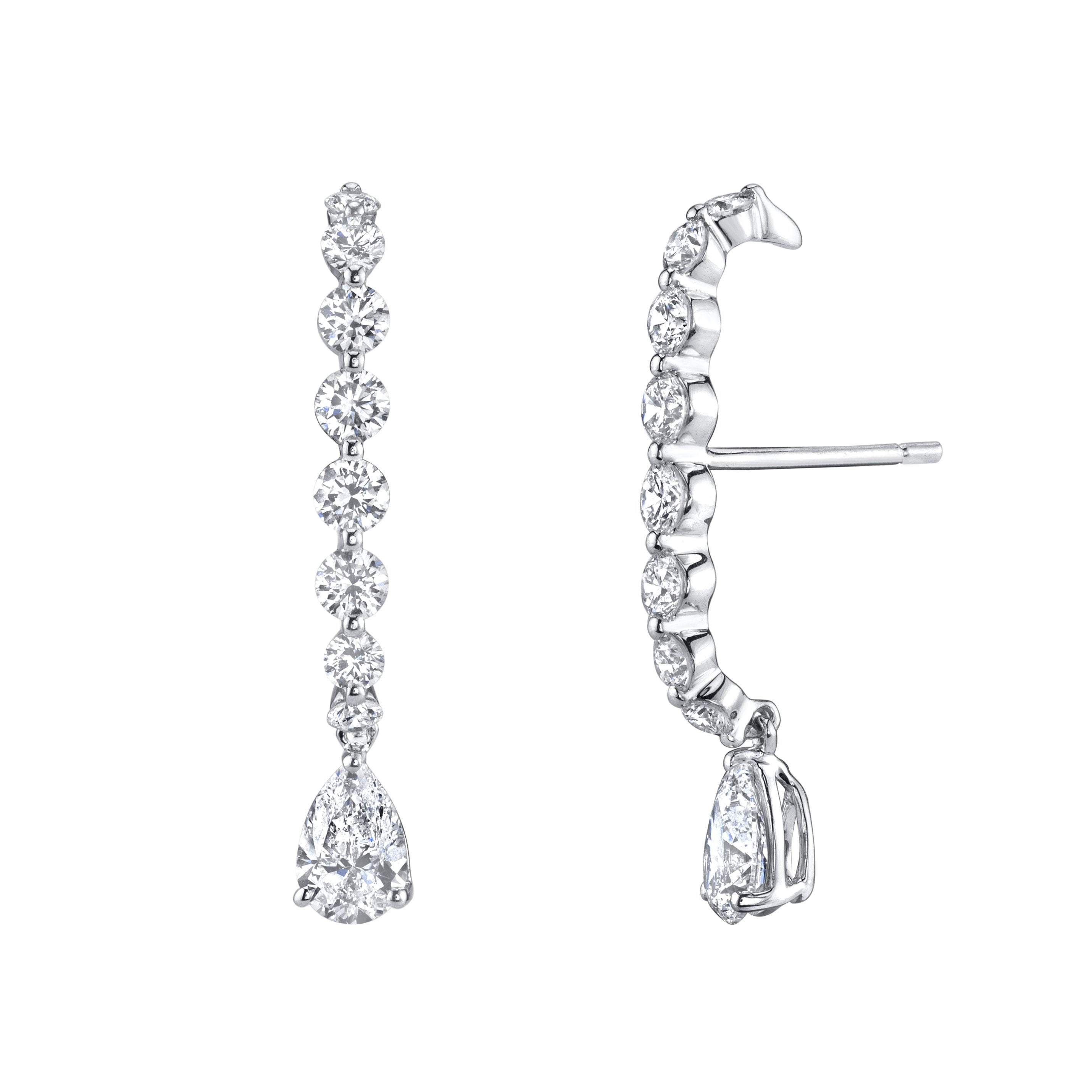 LARGE DIAMOND LOBE CUFF WITH PEAR DIAMOND DROP 3 LARGE DIAMOND LOBE CUFF WITH PEAR DIAMOND DROP
