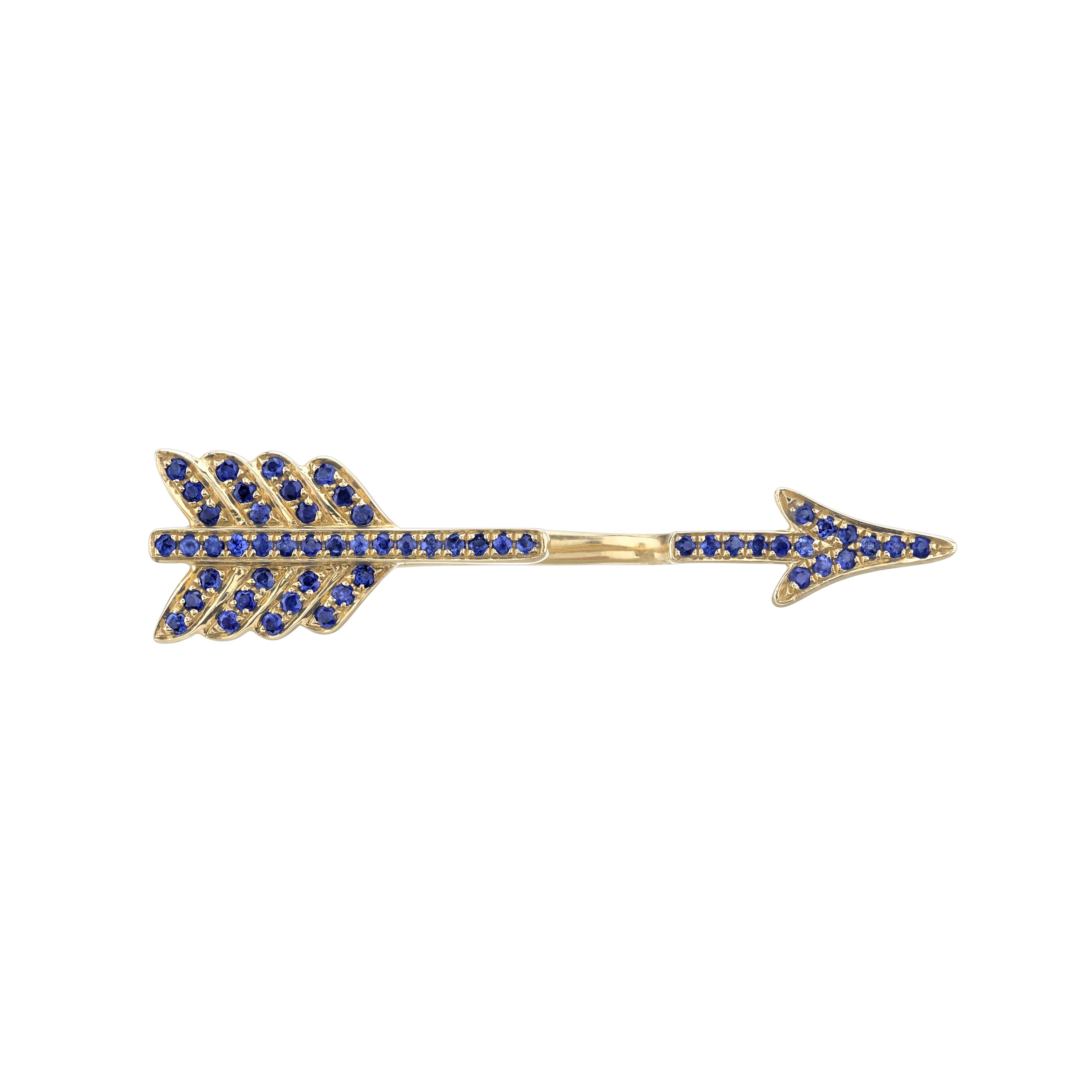 BLUE SAPPHIRE SINGLE ARROW EARRING