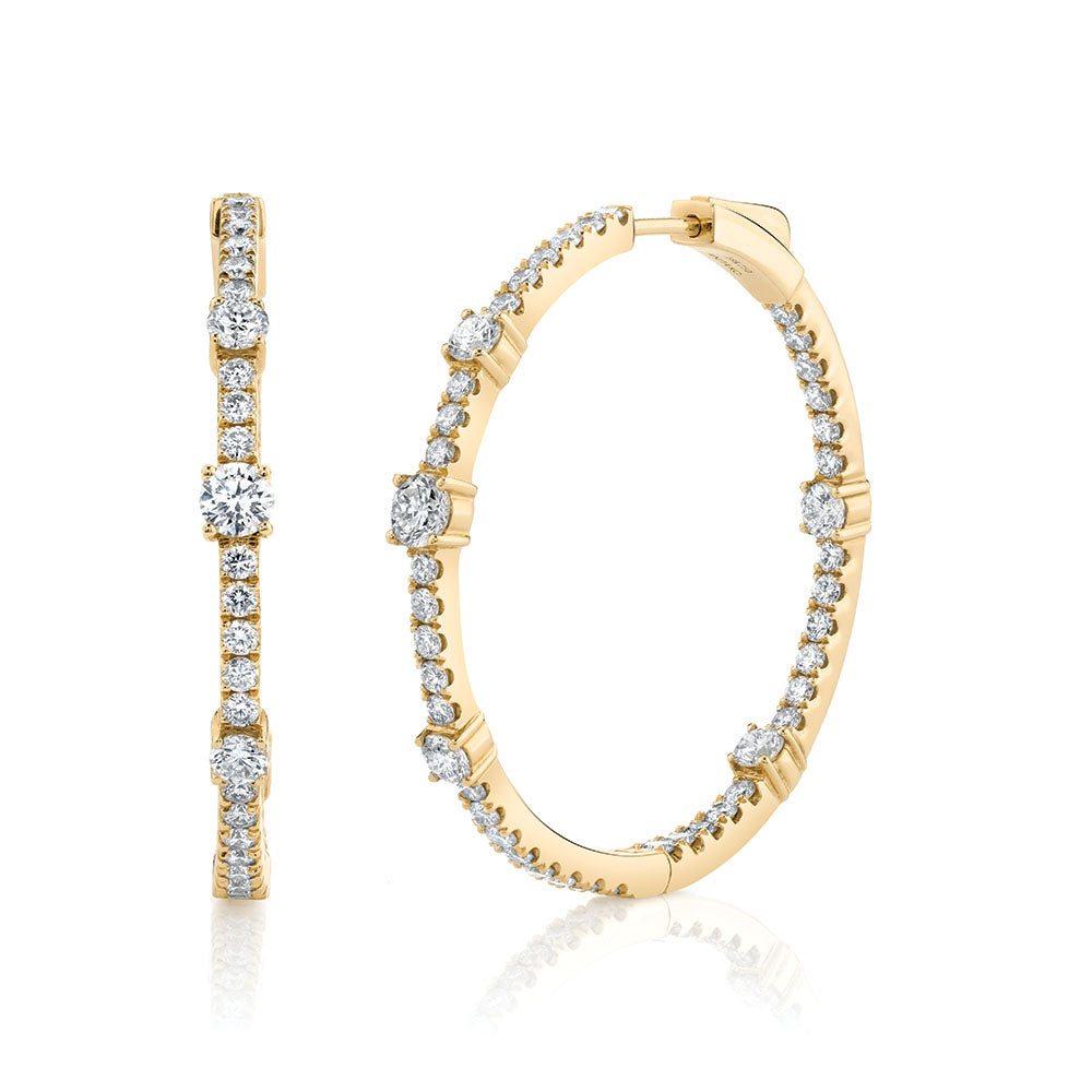 LARGE DIAMOND COLLINS HOOPS
