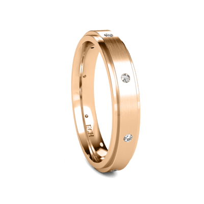 14K Rose Gold Diamond Mens and Womens Wedding Rings