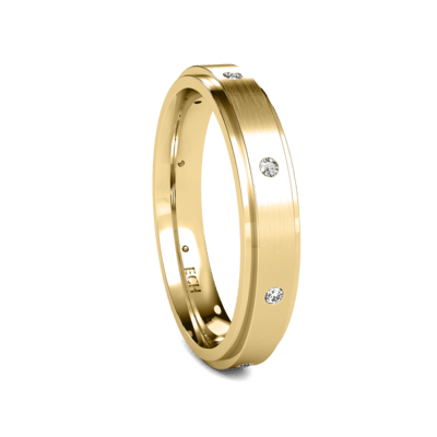 14K Yellow Gold Diamond Mens and Womens Wedding Bands