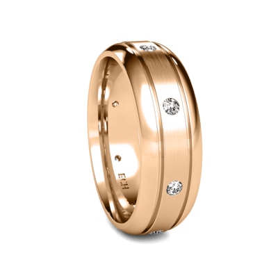 14K Rose Gold Mens and Womens Diamond Wedding Bands
