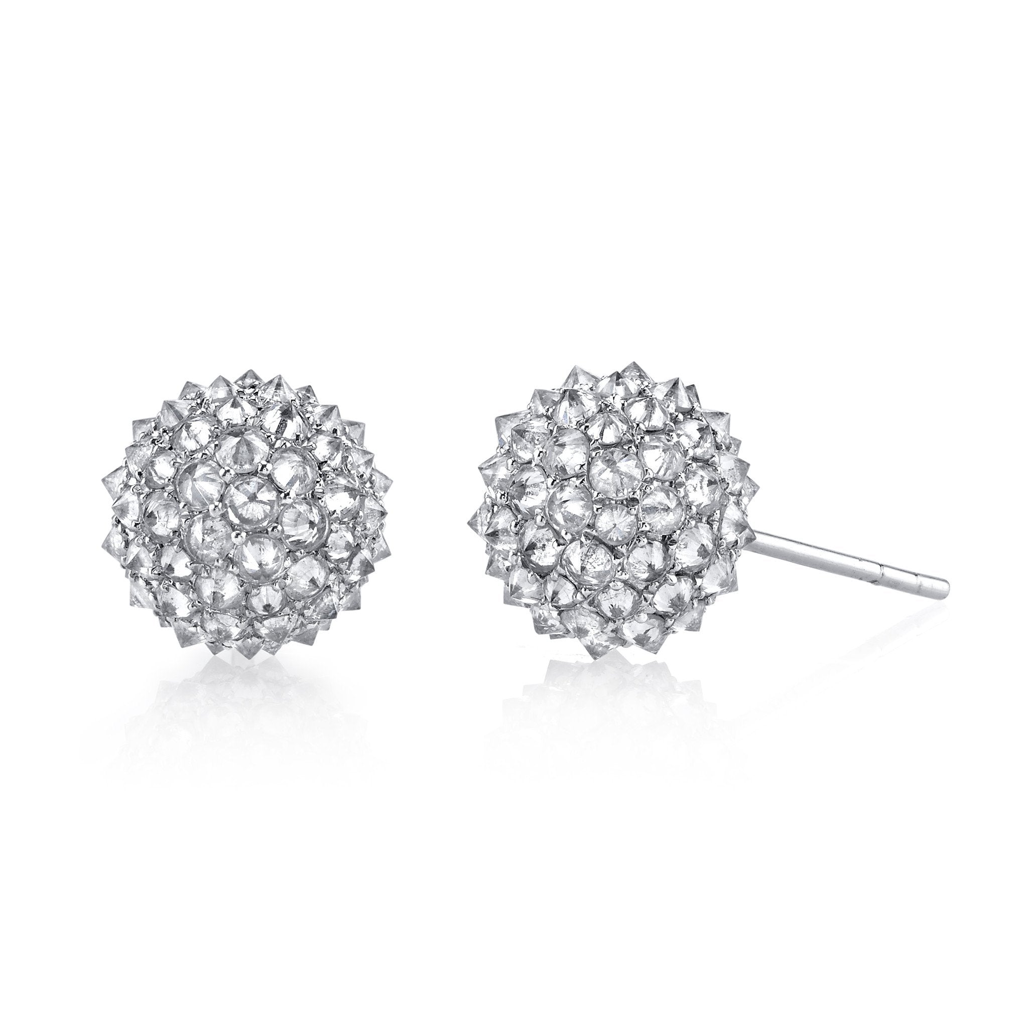 INVERTED DIAMOND BALL EARRINGS
