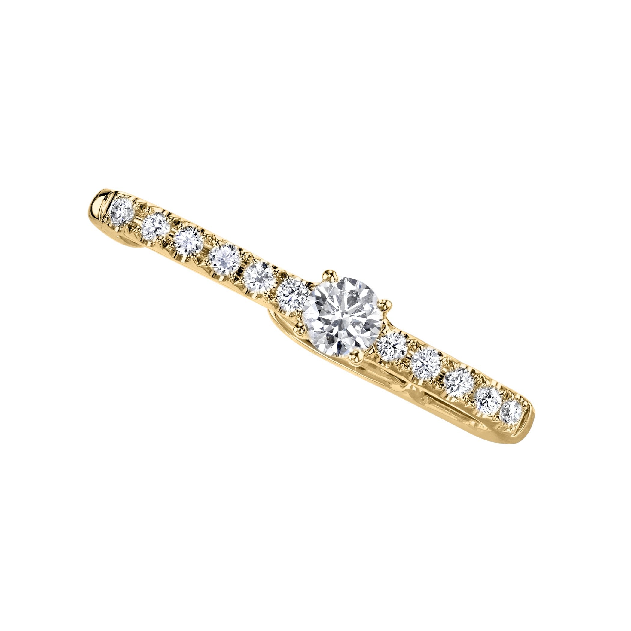 PAVE LOBE HUGGIE WITH ROUND DIAMOND CENTER
