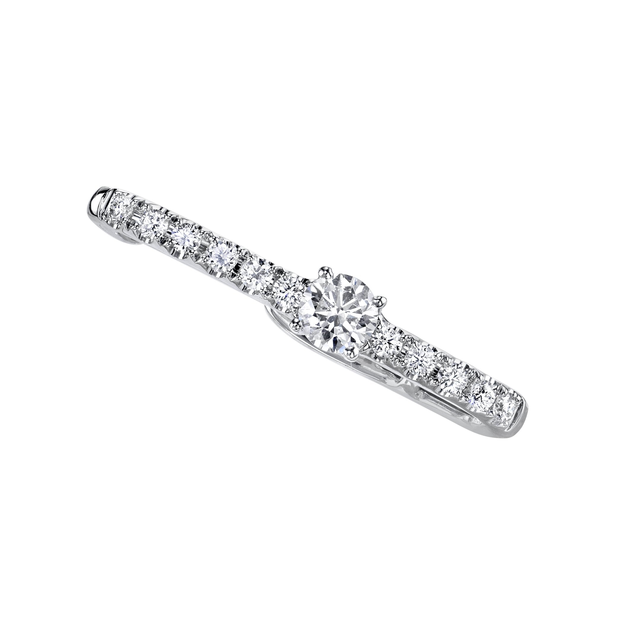 PAVE LOBE HUGGIE WITH ROUND DIAMOND CENTER 3 PAVE LOBE HUGGIE WITH ROUND DIAMOND CENTER