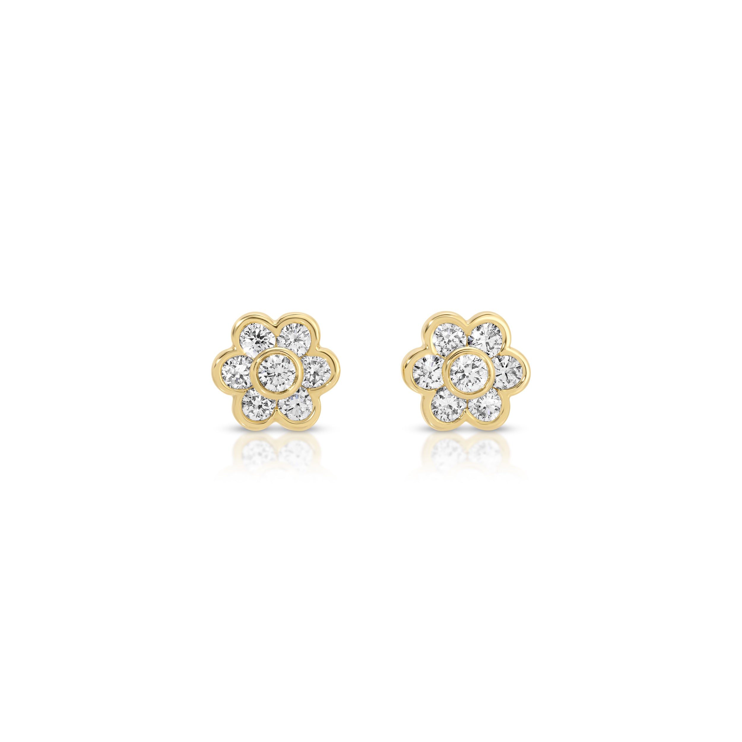 SMALL DIAMOND FLORA STUDS