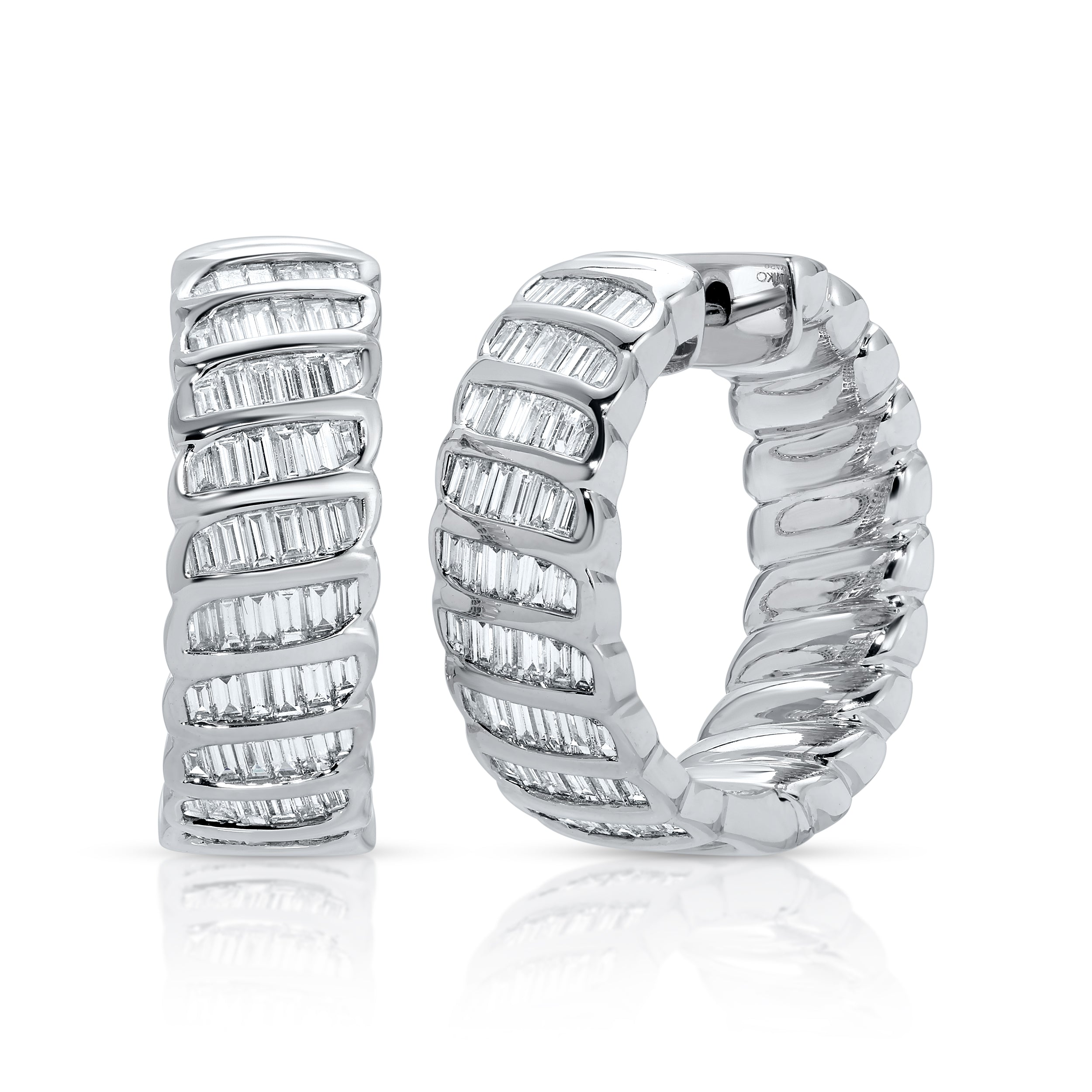 BAGUETTE DIAMOND ZOE HOOPS 3 BAGUETTE DIAMOND ZOE HOOPS