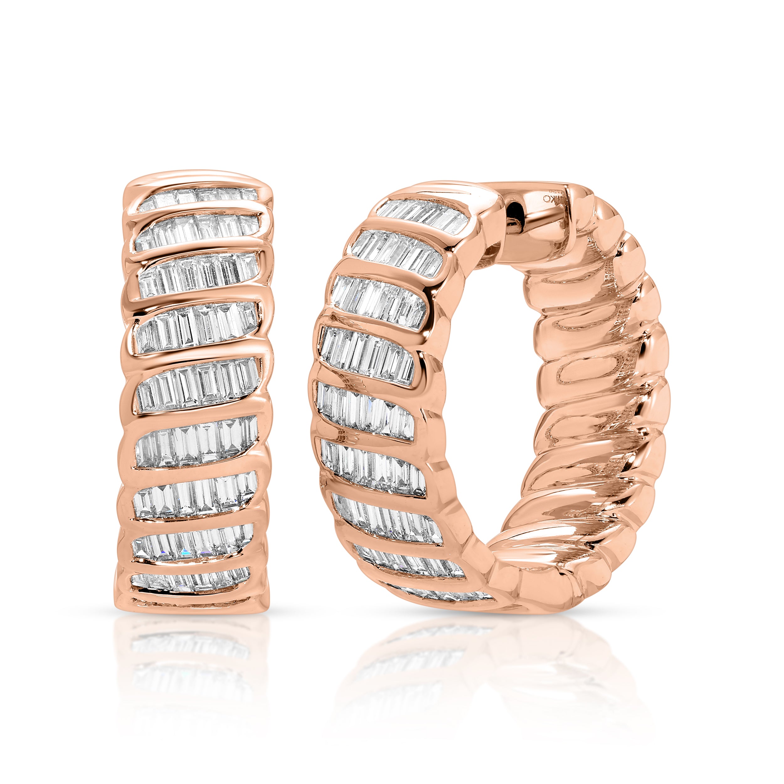 BAGUETTE DIAMOND ZOE HOOPS 4 BAGUETTE DIAMOND ZOE HOOPS