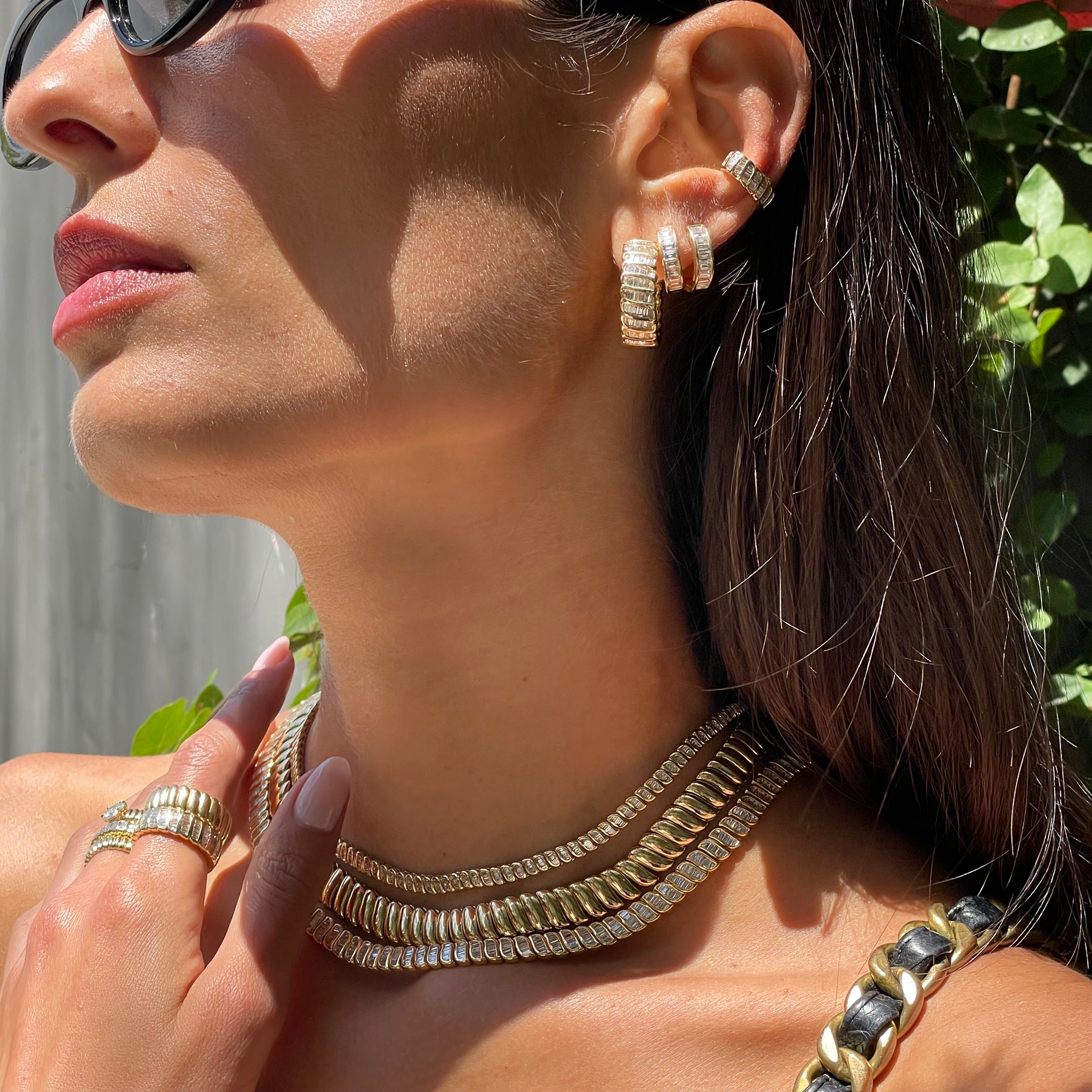 BAGUETTE DIAMOND ZOE HOOPS 5 BAGUETTE DIAMOND ZOE HOOPS