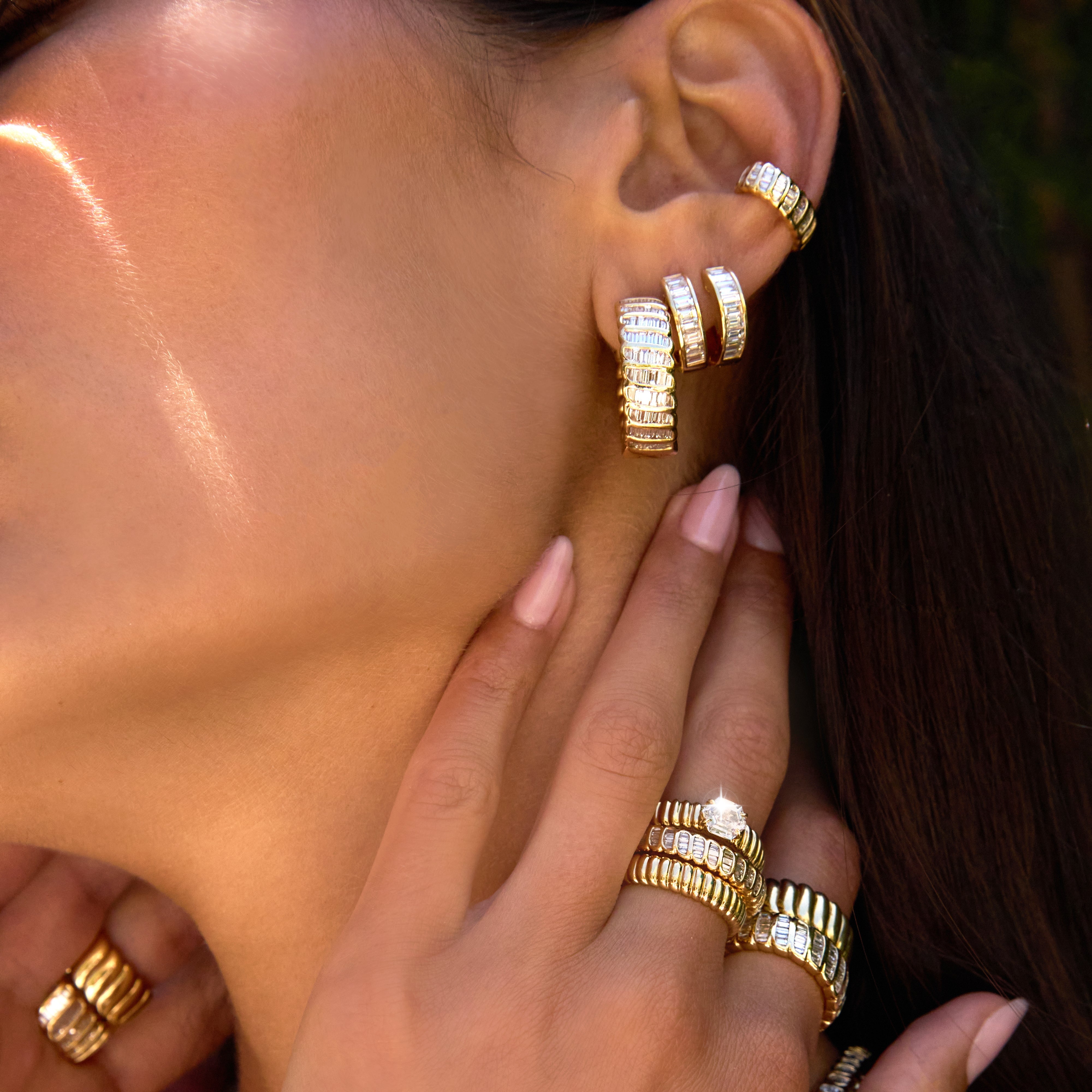 BAGUETTE DIAMOND ZOE HOOPS 7 BAGUETTE DIAMOND ZOE HOOPS