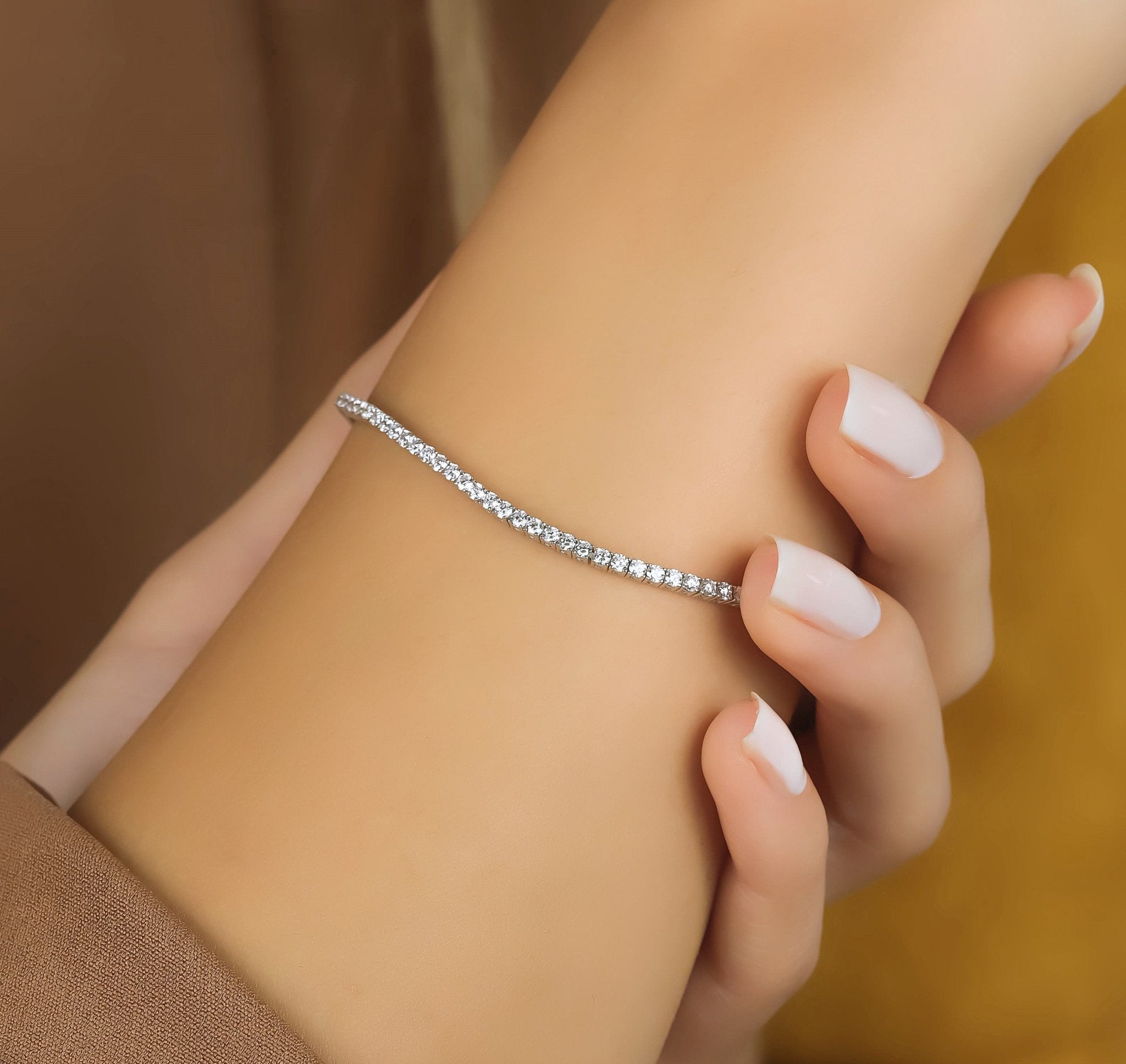 14K Solid White Gold 2.40 Carat Diamond Tennis Bracelet