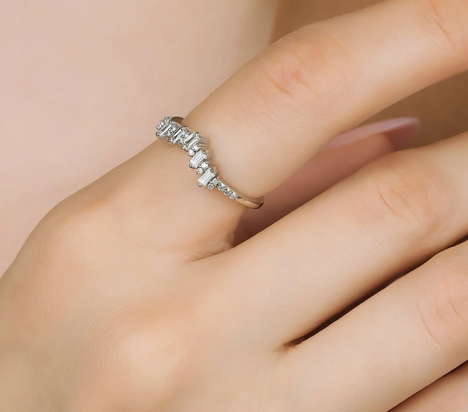 14K Gold Baguette Diamond Ring