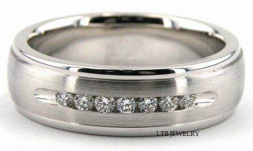 Platinum Mens Diamond Wedding Bands