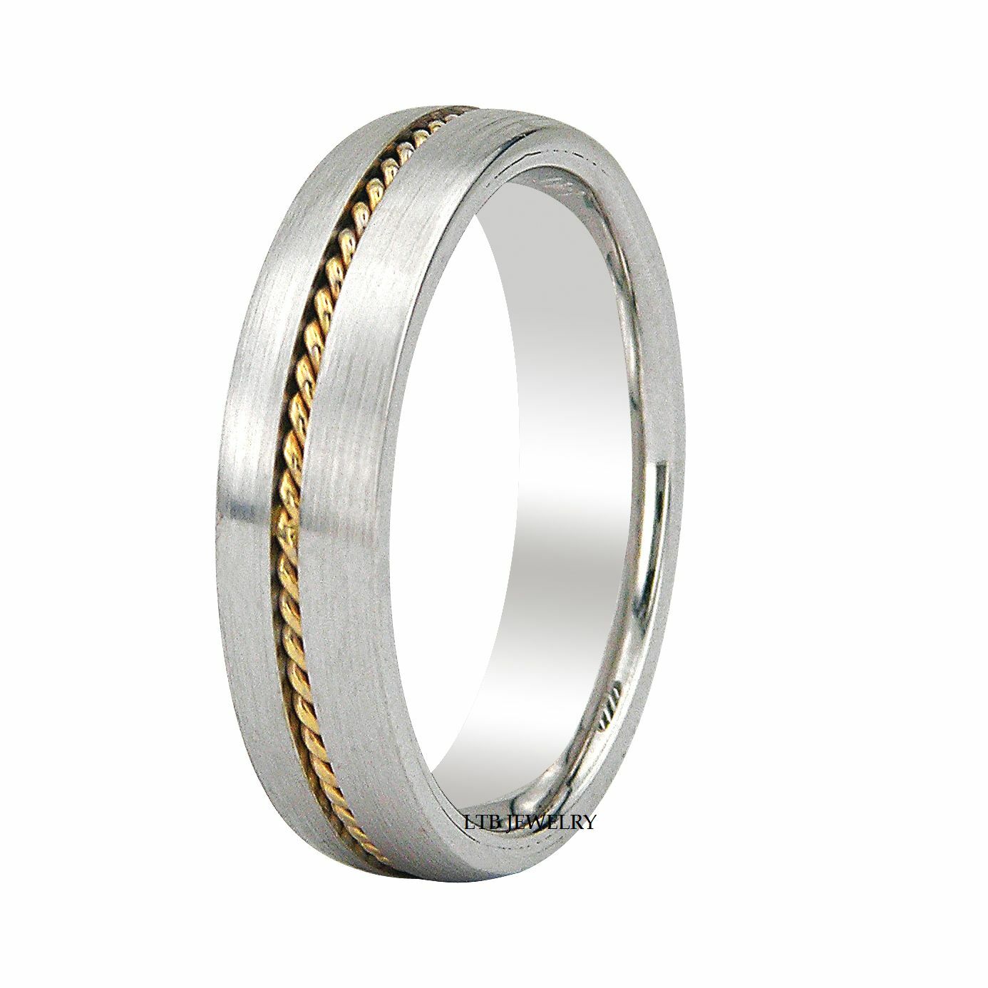Two Tone Gold Handmade Braided Wedding Band