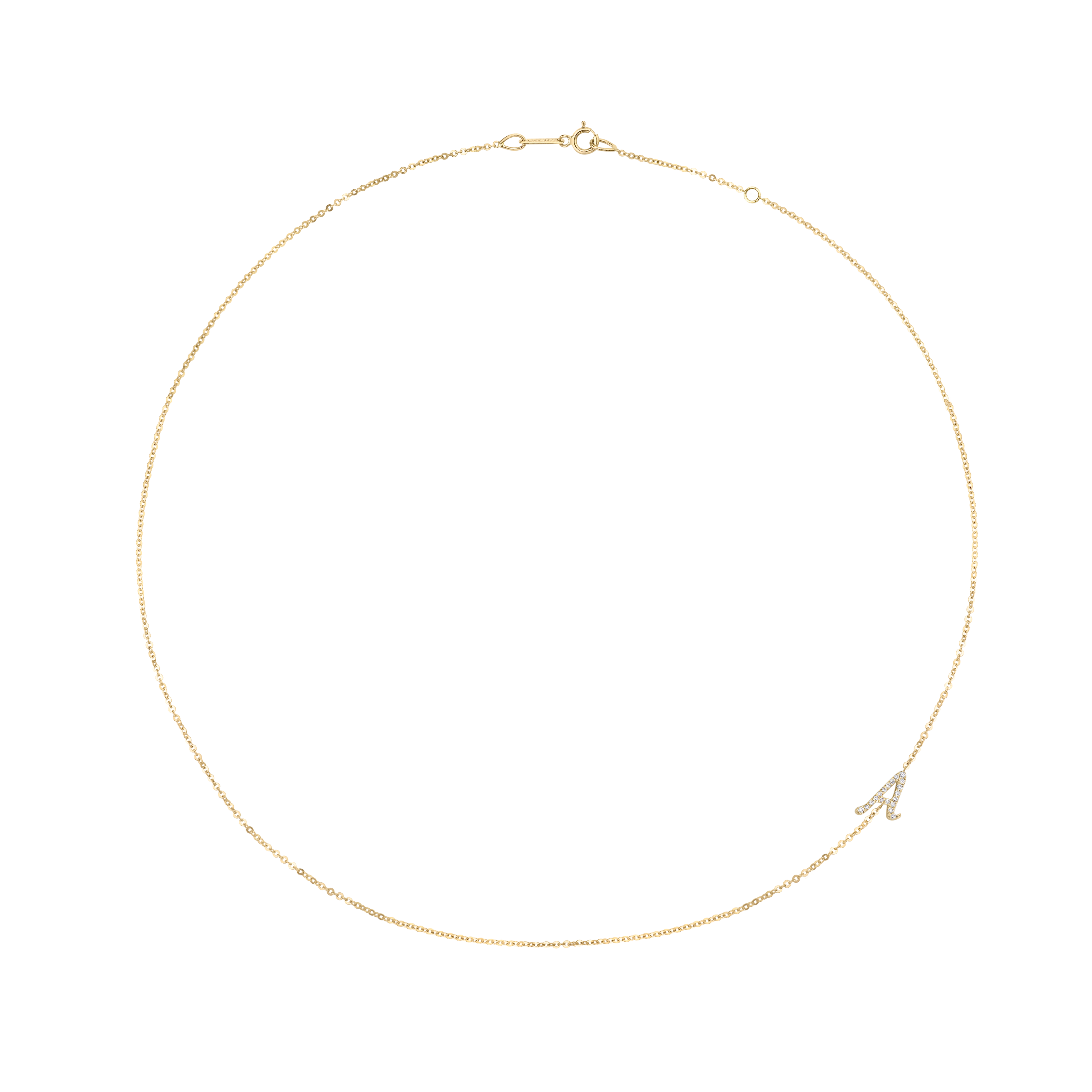 SINGLE DIAMOND INITIAL NECKLACE