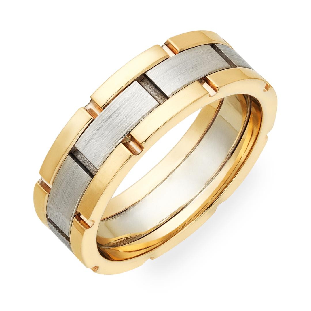 14K White and Yellow Gold Handmade Wedding Bands