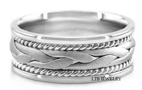Handmade Rope Braided Mens Wedding Bands