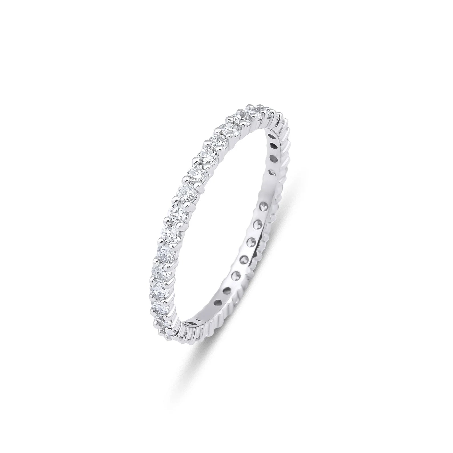 14K Gold 1.7mm 0.60 Carat Full Eternity Diamond Wedding Rings