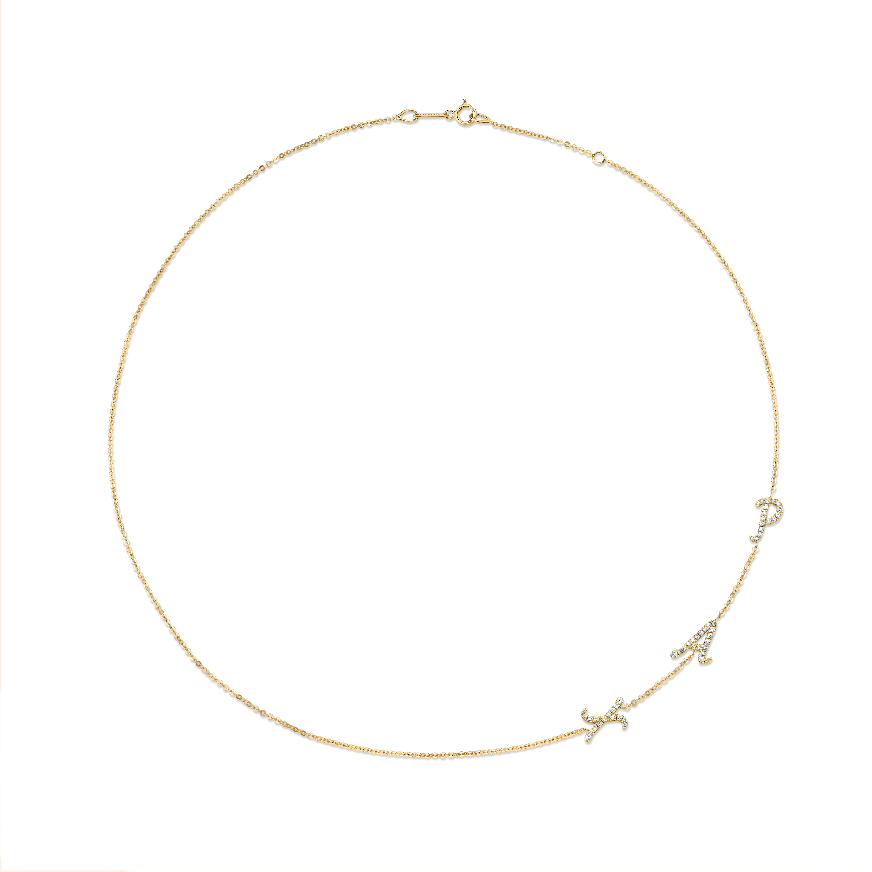 TRIPLE DIAMOND INITIAL NECKLACE