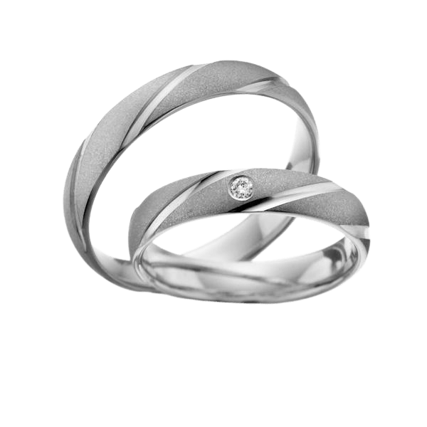 Platinum His and Hers Diamond Wedding Bands Set
