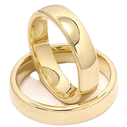 His and Hers Plain Dome Wedding Bands